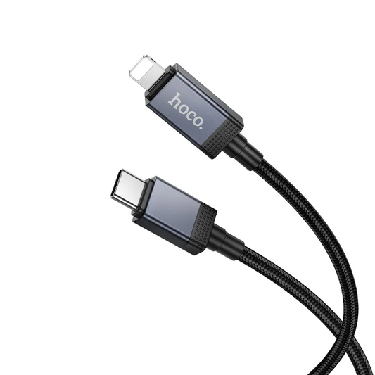 Cablu Date si Incarcare USB-C - Lightning HOCO X118 Display, 27W, 1m, Negru