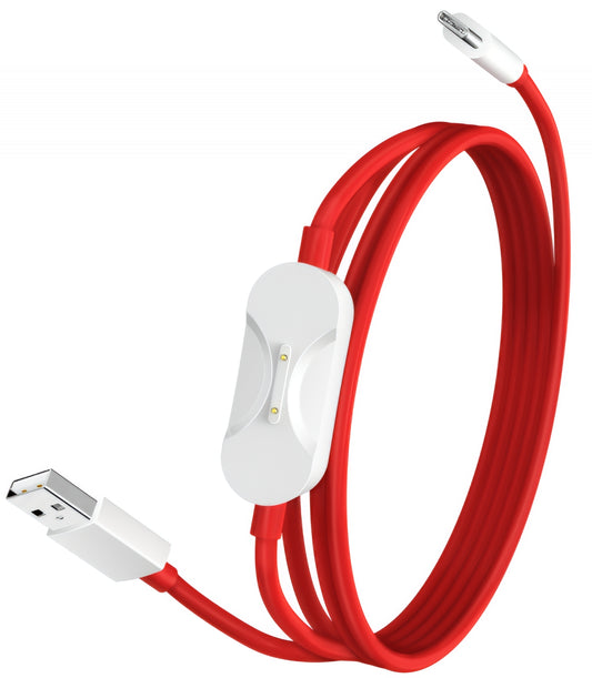Cablu Date si Incarcare USB-A - USB-C / Pogo Pin OnePlus DL162, 80W, 1.2m, Rosu 5461100665