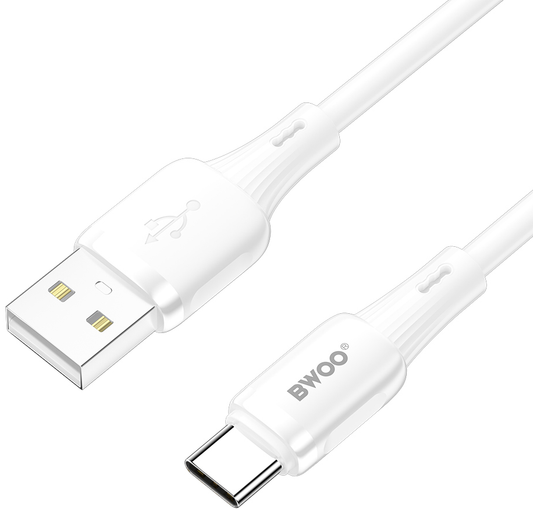 Cablu Date si Incarcare USB-A - USB-C BWOO X329C, 18W, 1m, Alb