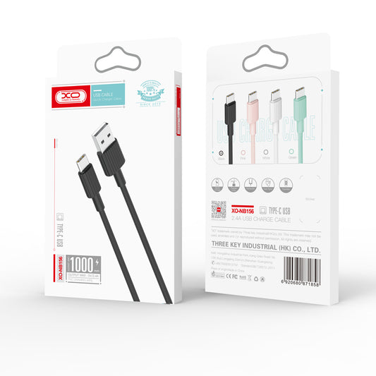 Cablu Date si Incarcare USB-A - USB-C XO Design NB156, 18W, 1m, Negru