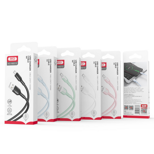 Cablu Date si Incarcare USB-A - microUSB XO Design NB212, 18W, 1m, Alb