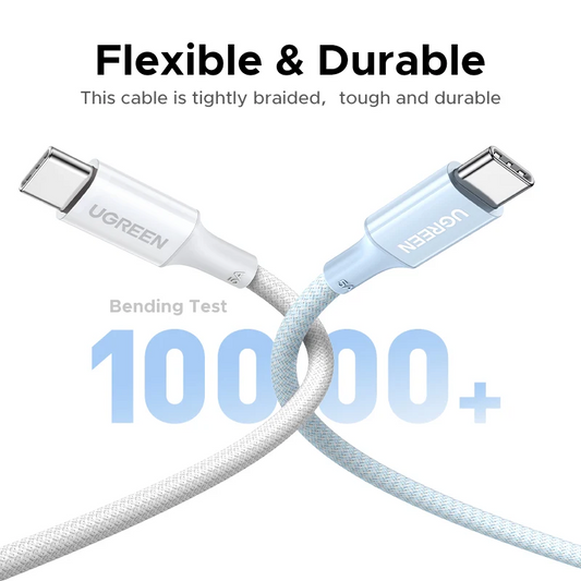 Cablu Date si Incarcare USB-C - USB-C UGREEN L502 (35221), 100W, 2m, Alb