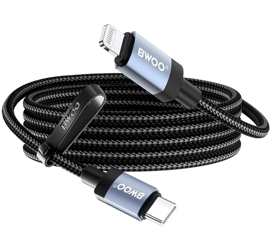 Cablu Date si Incarcare USB-C - Lightning BWOO BO-X401CL, 30W, 1m, Negru