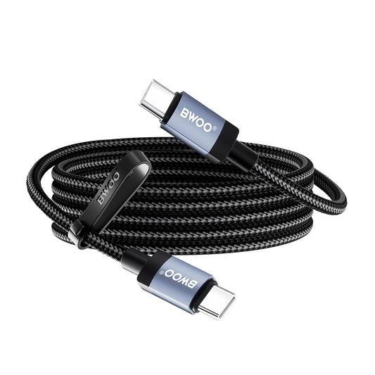 Cablu Date si Incarcare USB-C - USB-C BWOO BO-X401CC, 65W, 1m, Negru