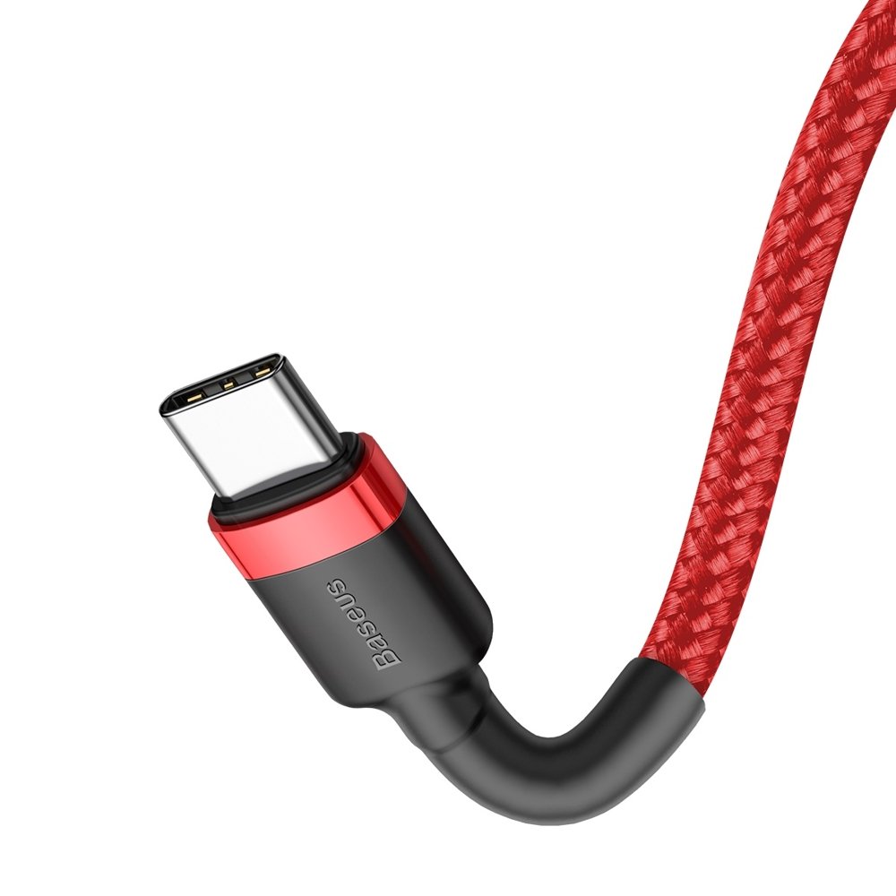 Cablu Date si Incarcare USB-C - USB-C Baseus Cafule, 60W, 1m, Rosu CATKLF-G09