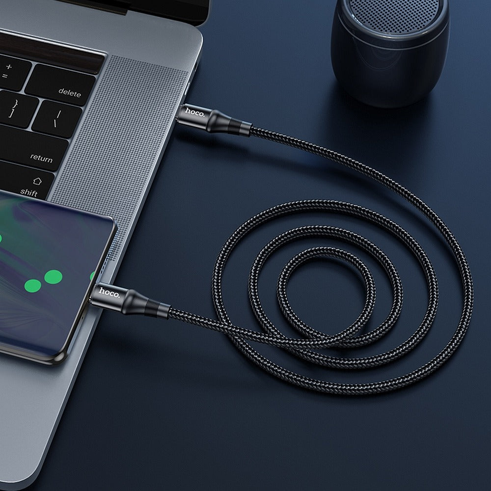 Cablu Date si Incarcare USB-C - USB-C HOCO X50, 100W, 1m, Negru