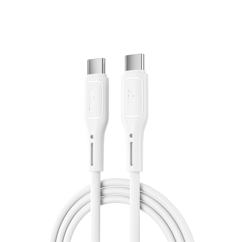 Cablu Date si Incarcare USB-C - USB-C WiWu Wi-C043E Starlink, 60W, 1m, Alb