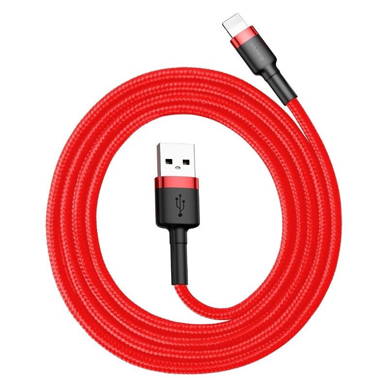 Cablu Date si Incarcare USB-A - Lightning Baseus Cafule, 18W, 1m, Rosu CALKLF-B09