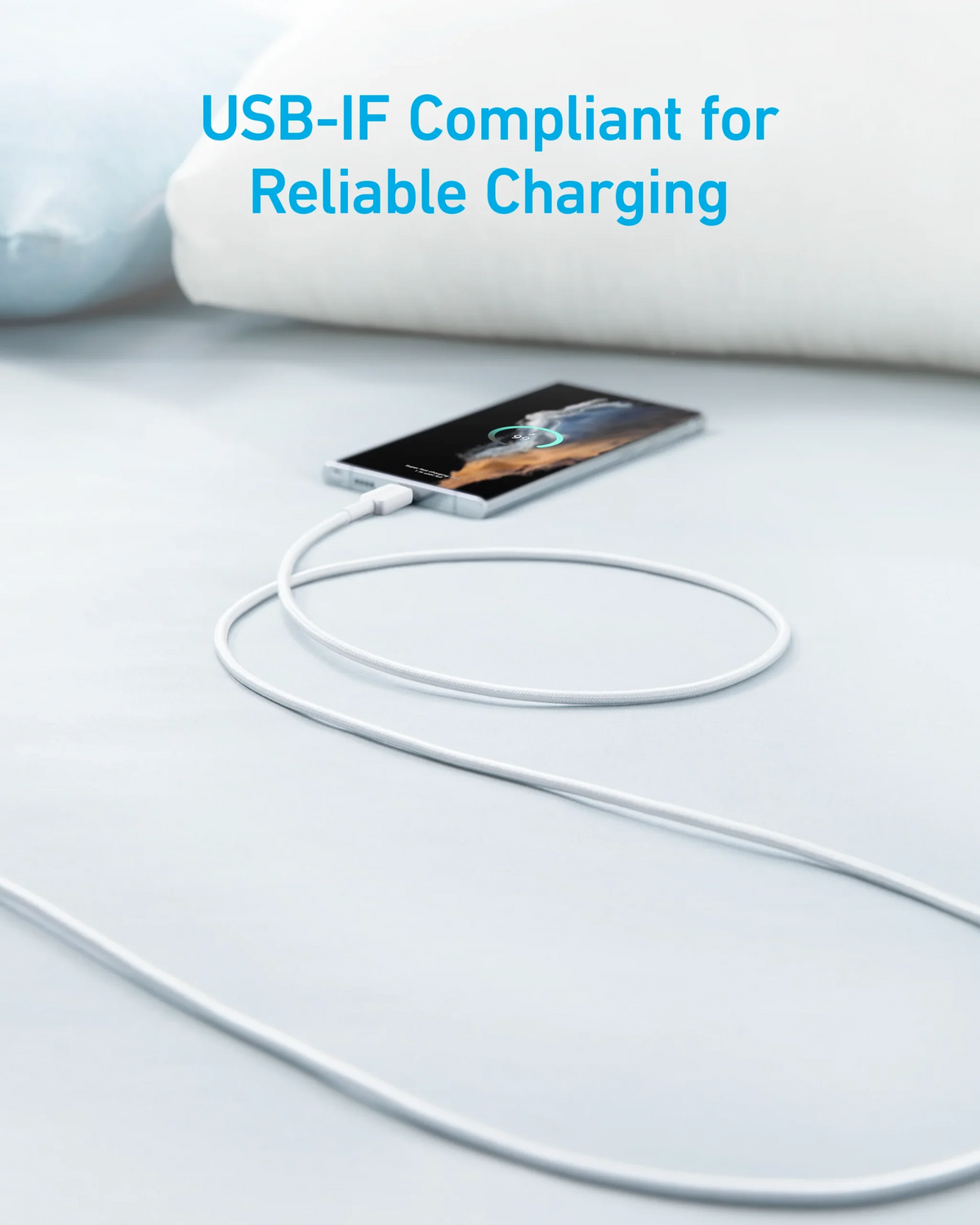 Cablu Date si Incarcare USB-A - USB-C Anker 322, 18W, 1.8m, Alb A81H6G21