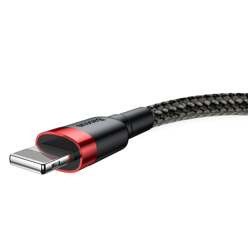 Cablu Date si Incarcare USB-A - Lightning Baseus Cafule, 18W, 2m, Rosu CALKLF-C19