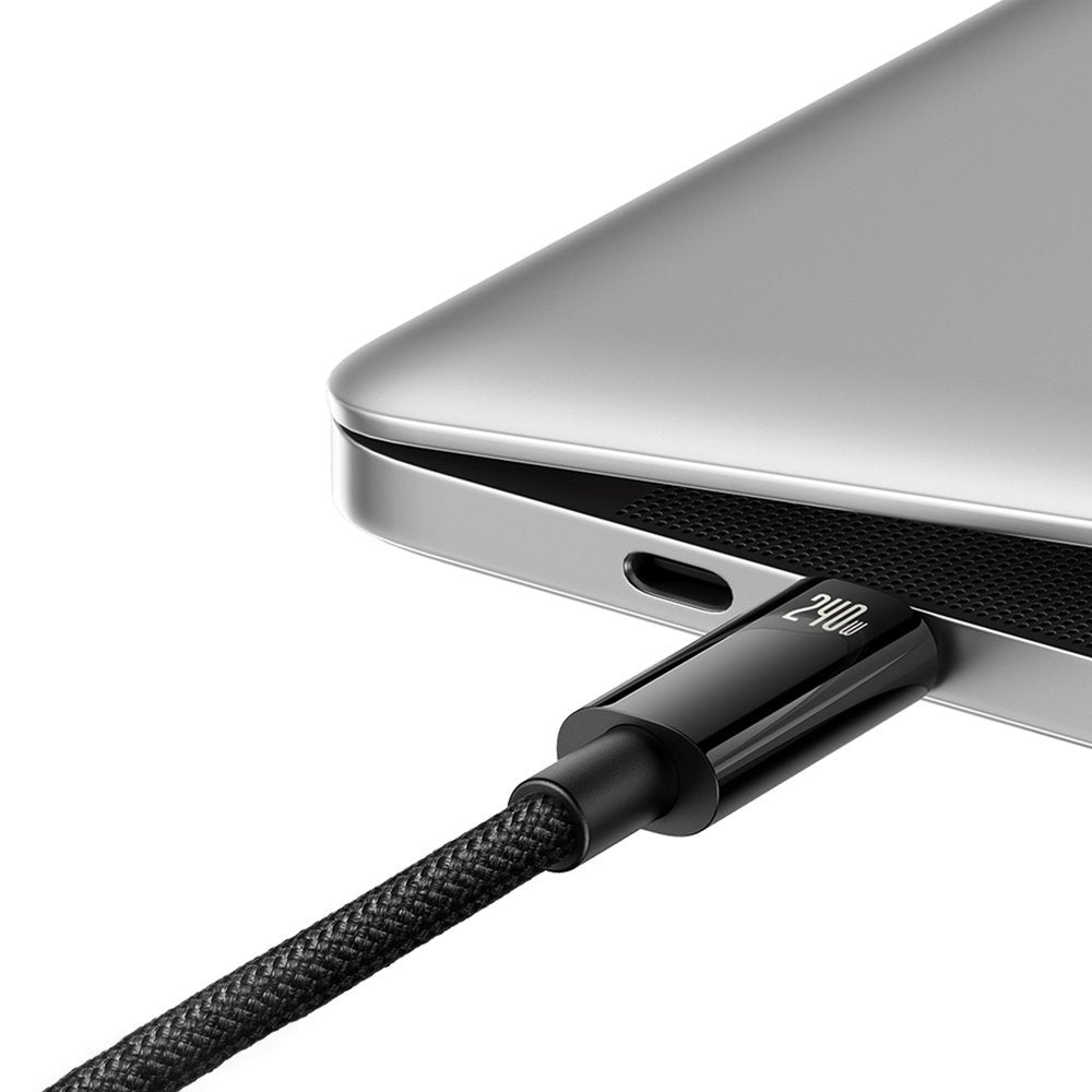Cablu Date si Incarcare USB-C - USB-C Baseus Tungsten Gold, 240W, 2m, Negru CAWJ040101
