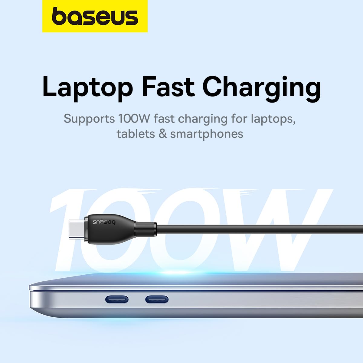Cablu Date si Incarcare USB-C - USB-C Baseus Pudding, 100W, 2m, Negru P10355702111-01