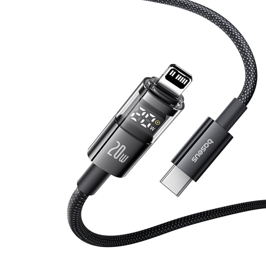 Cablu Date si Incarcare USB-C - Lightning Baseus Display 2, 20W, 1m, Negru P10382703121-00