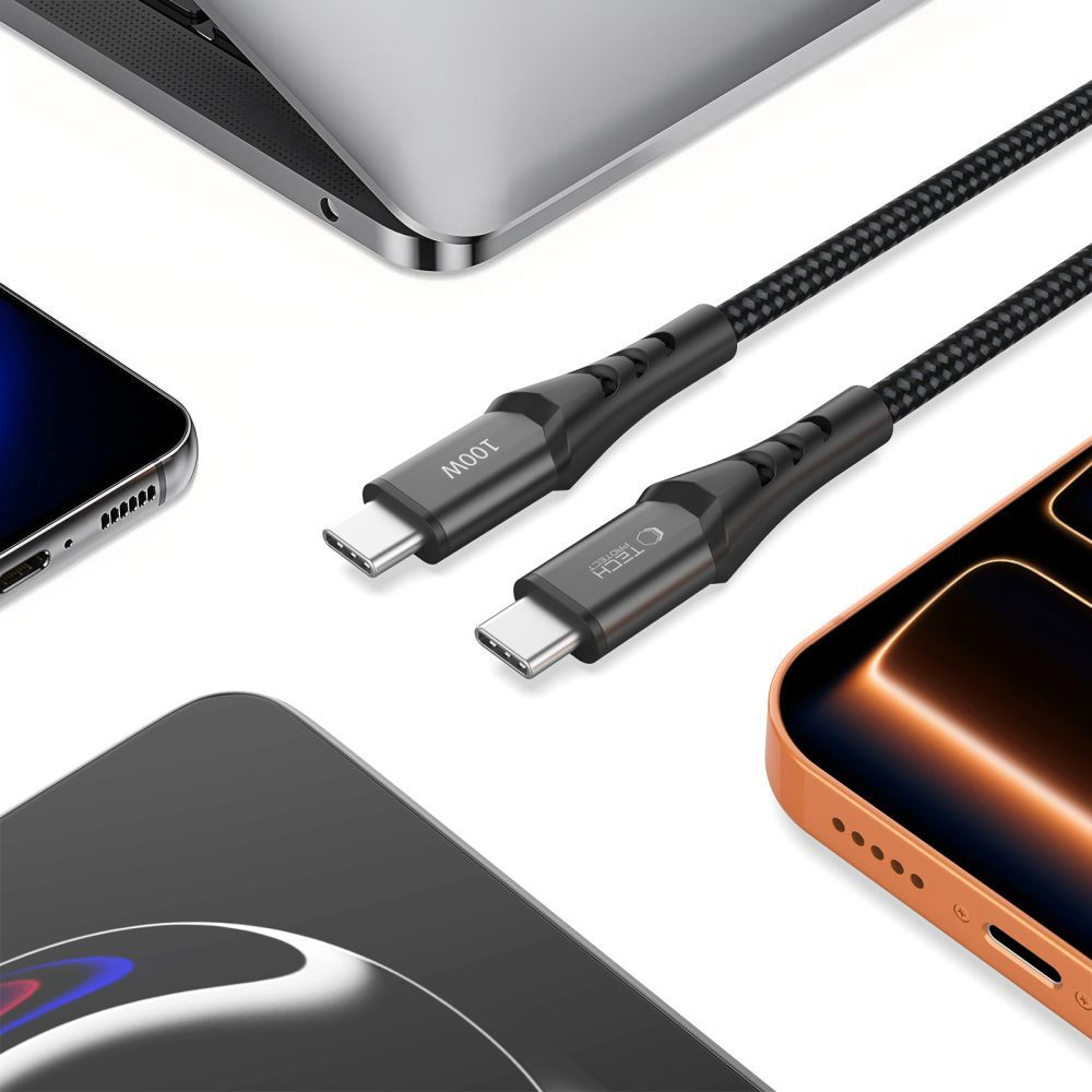 Cablu Date si Incarcare USB-C - USB-C Tech-Protect UB11T Ultraboost, 100W, 1m, Negru