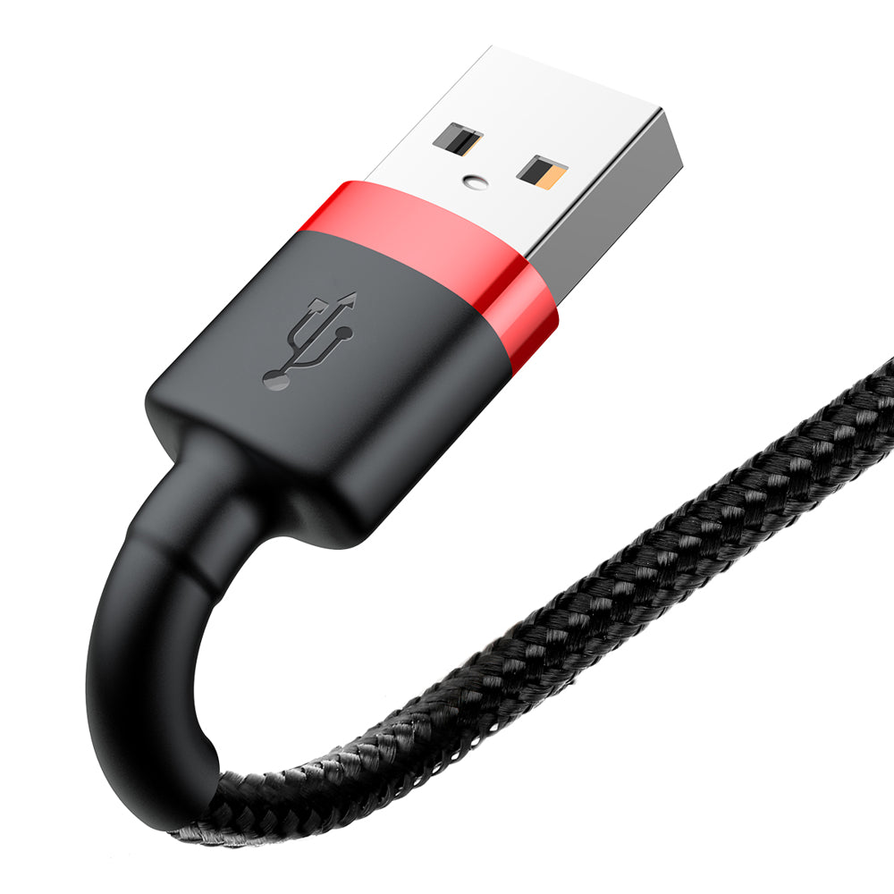 Cablu Date si Incarcare USB-A - Lightning Baseus Cafule, 18W, 2m, Rosu CALKLF-C19