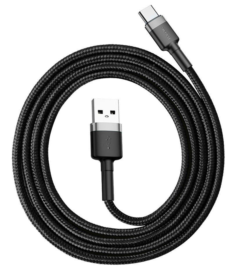 Cablu Date si Incarcare USB-A - USB-C Baseus Cafule, 60W, 1m, Gri CATKLF-BG1