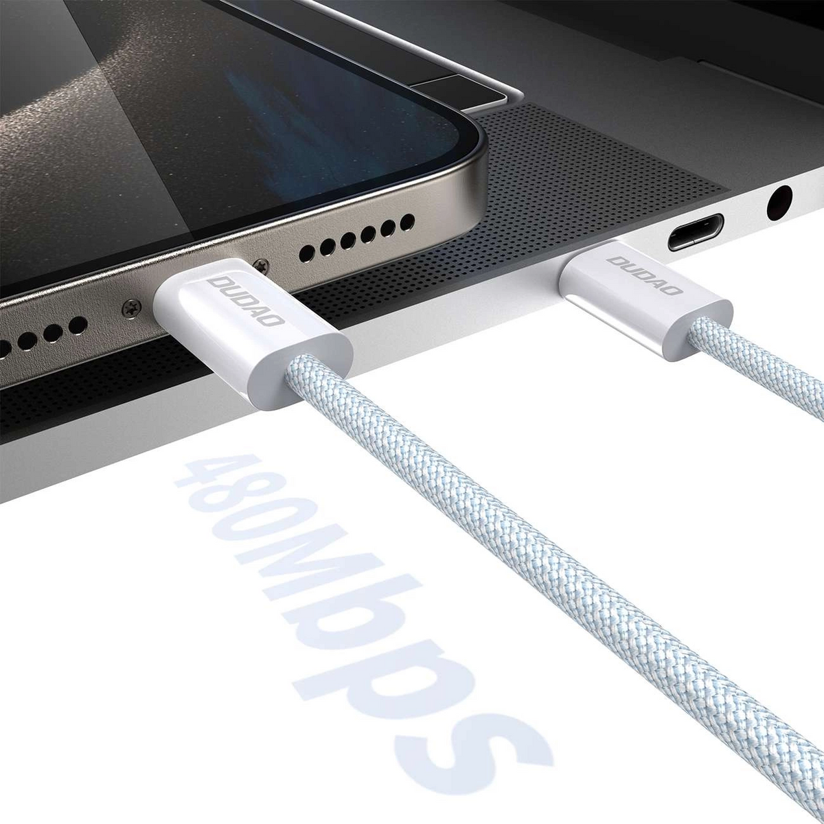 Cablu Date si Incarcare USB-C - USB-C Dudao L6C, 30W, 2m, Bleu