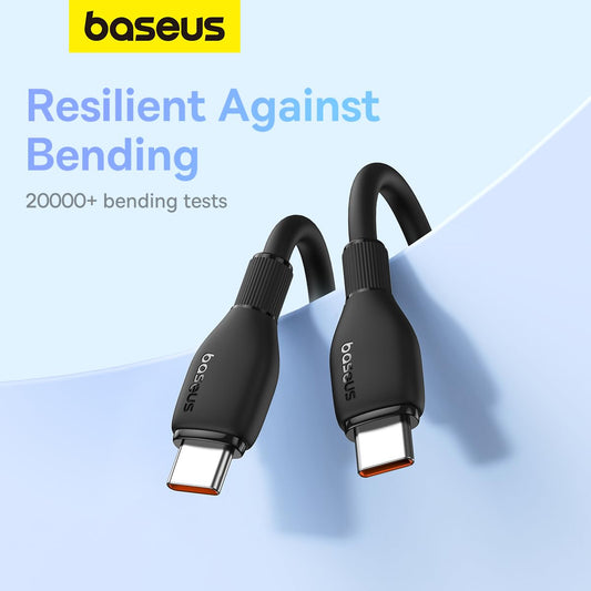 Cablu Date si Incarcare USB-C - USB-C Baseus Pudding, 100W, 2m, Negru P10355702111-01