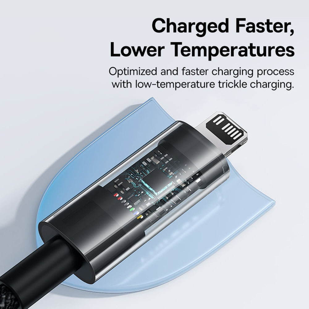 Cablu Date si Incarcare USB-C - Lightning Baseus Gem, 20W, 2m, Negru P10373001111-01