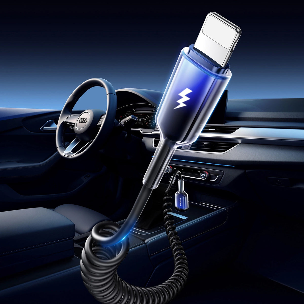 Cablu Date si Incarcare USB-A - Lightning Joyroom S-A43 Crystal, 18W, 1.5m, Negru