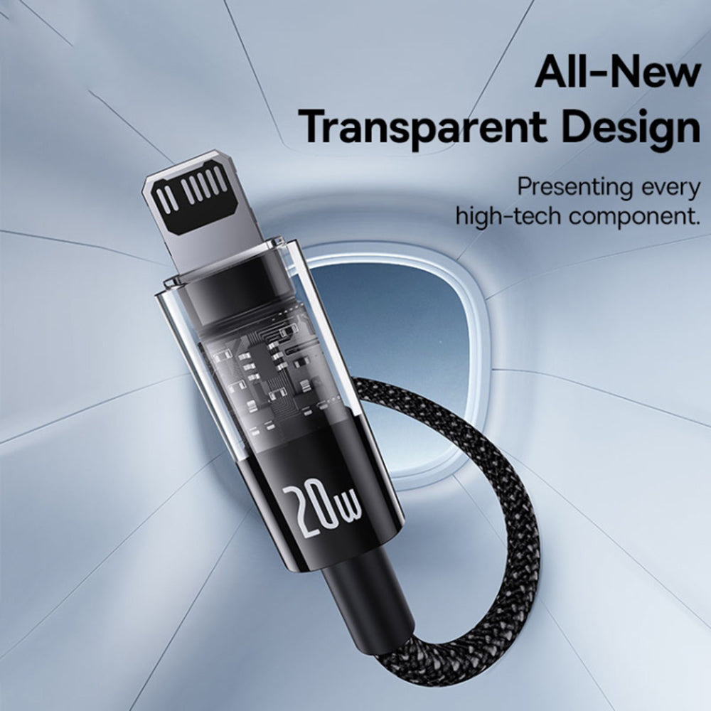 Cablu Date si Incarcare USB-C - Lightning Baseus Gem, 20W, 2m, Negru P10373001111-01