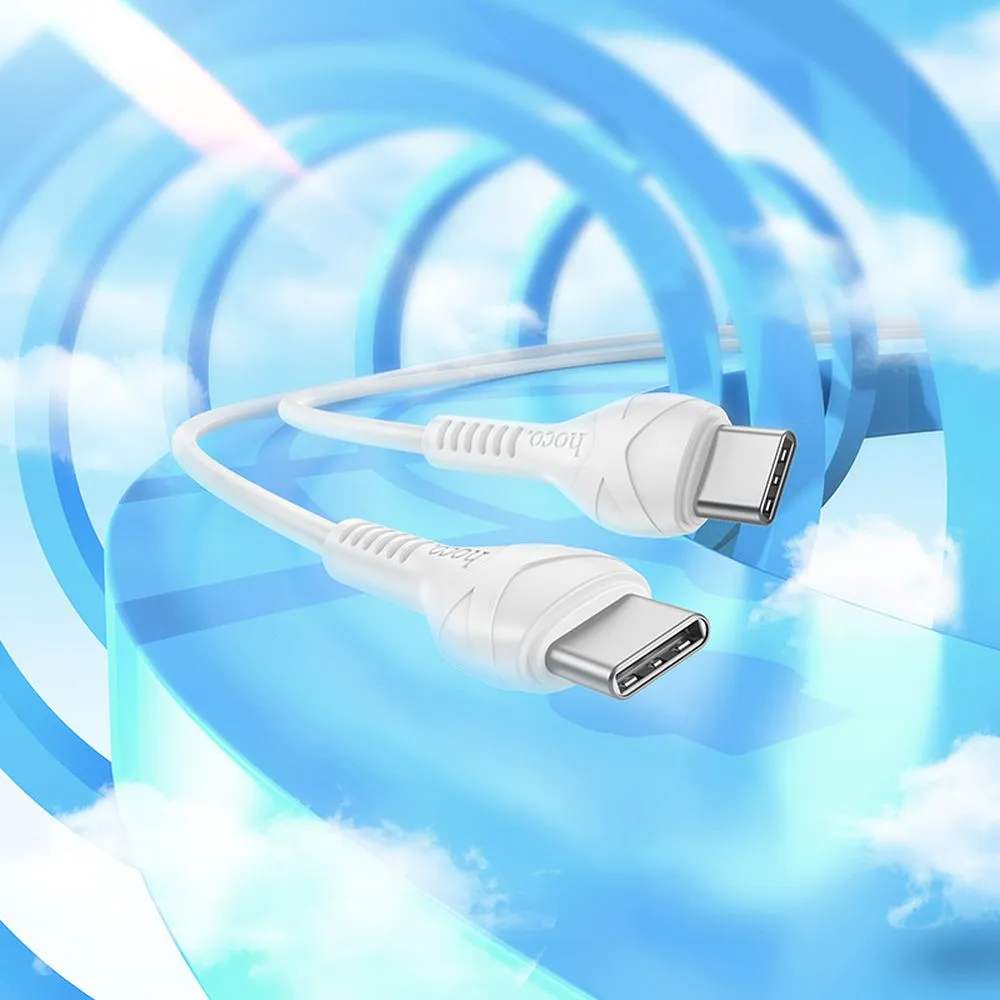 Cablu Date si Incarcare USB-C - USB-C HOCO X37, 60W, 1m, Alb
