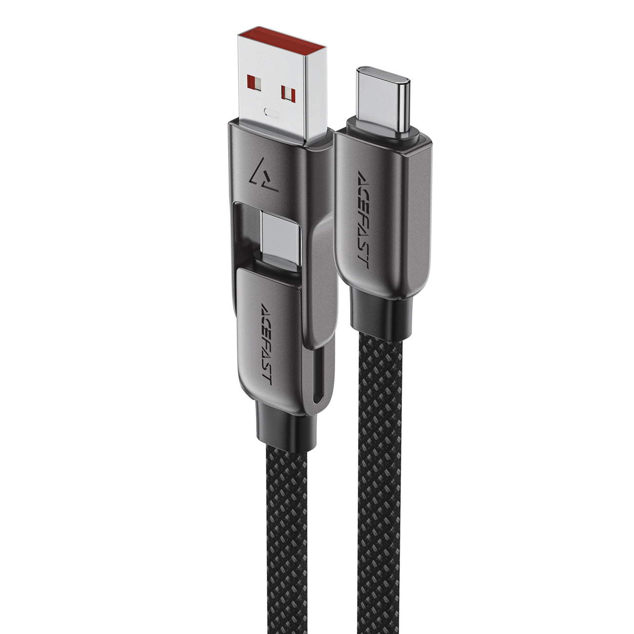 Cablu Date si Incarcare USB-C - USB-A / USB-C Acefast C13-05, 60W, 0.2m, Negru