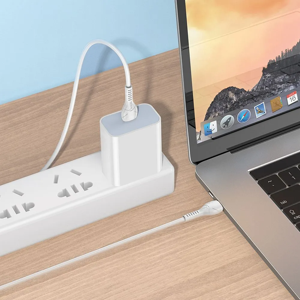 Cablu Date si Incarcare USB-C - USB-C HOCO X37, 60W, 1m, Alb