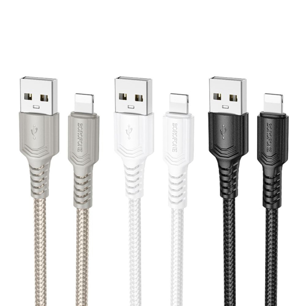Cablu Date si Incarcare USB-A - Lightning Borofone BX116 Certain, 18W, 1m, Negru