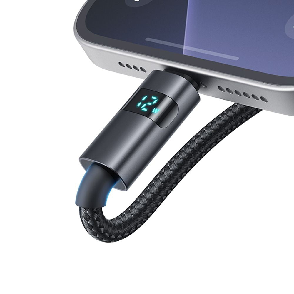 Cablu Date si Incarcare USB-A - Lightning McDodo CA-6490 Display, 18W, 1.2m, Negru