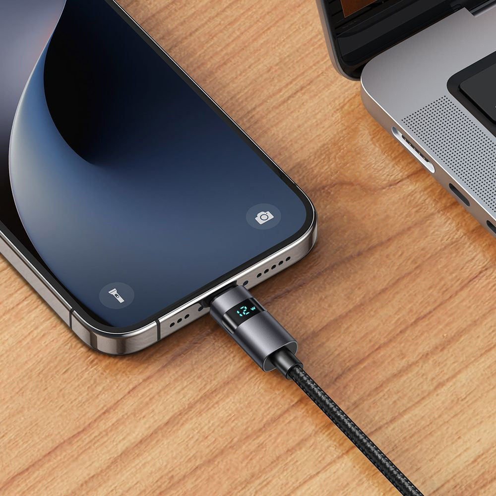 Cablu Date si Incarcare USB-A - Lightning McDodo CA-6490 Display, 18W, 1.2m, Negru