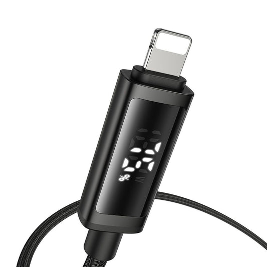 Cablu Date si Incarcare USB-A - Lightning McDodo CA-7970 Display, 18W, 1.2m, Negru