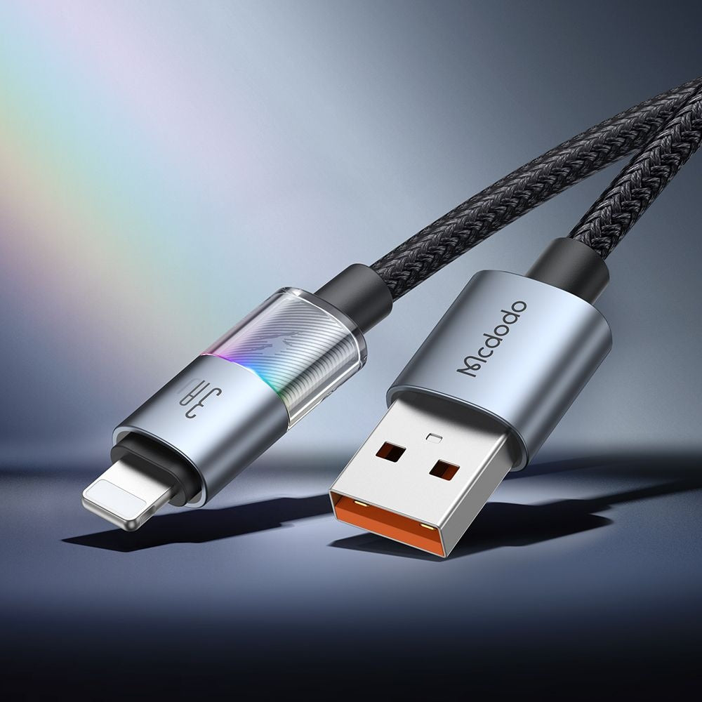 Cablu Date si Incarcare USB-A - Lightning McDodo CA-8170 Colorful, 18W, 1.2m, Negru