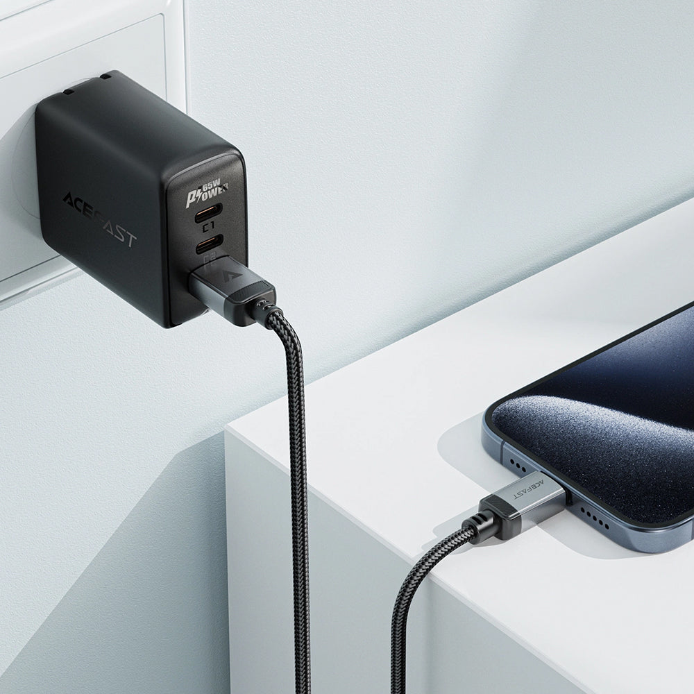 Cablu Date si Incarcare USB-A - USB-C Acefast C20-04, 18W, 1.2m, Negru
