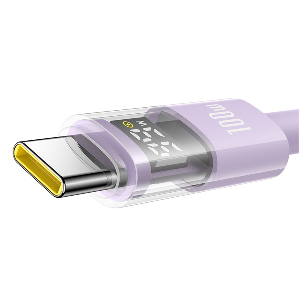 Cablu Date si Incarcare USB-A - USB-C Baseus Display 2, 100W, 1m, Mov P10382701511-00