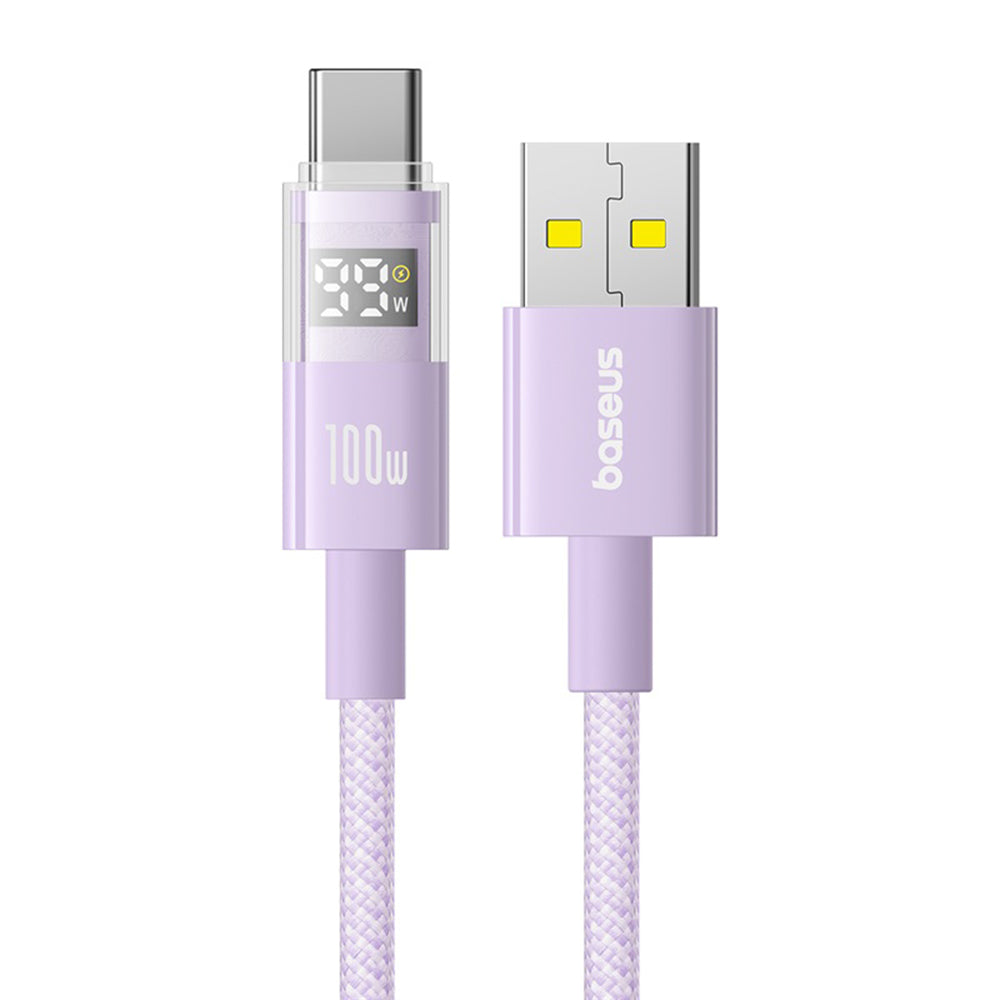 Cablu Date si Incarcare USB-A - USB-C Baseus Display 2, 100W, 1m, Mov P10382701511-00