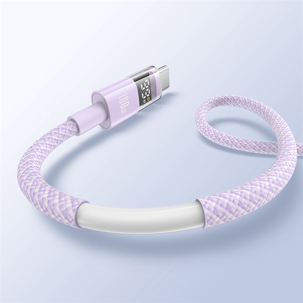 Cablu Date si Incarcare USB-A - USB-C Baseus Display 2, 100W, 1m, Mov P10382701511-00