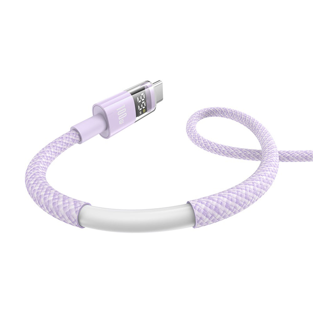 Cablu Date si Incarcare USB-A - USB-C Baseus Display 2, 100W, 1m, Mov P10382701511-00