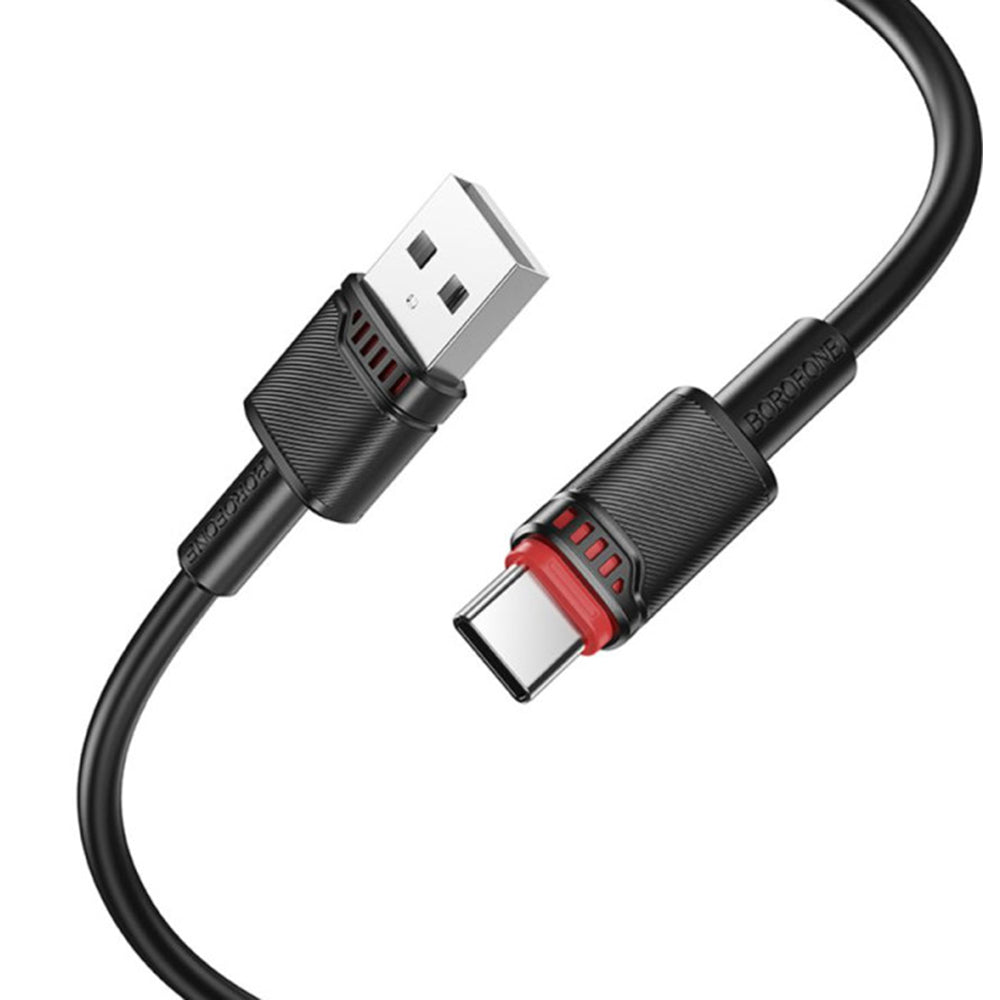 Cablu Date si Incarcare USB-A - USB-C Borofone BX110 Beneficio, 18W, 1m, Negru