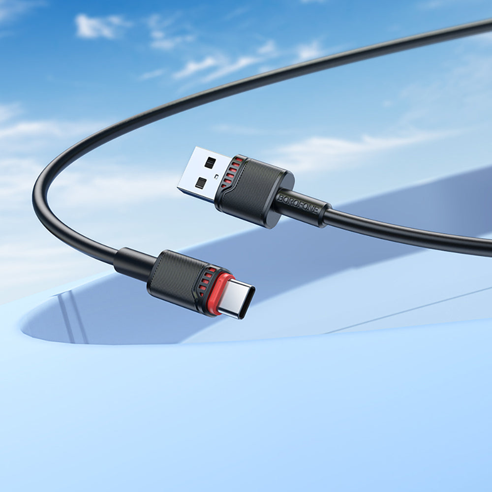 Cablu Date si Incarcare USB-A - USB-C Borofone BX110 Beneficio, 18W, 1m, Negru