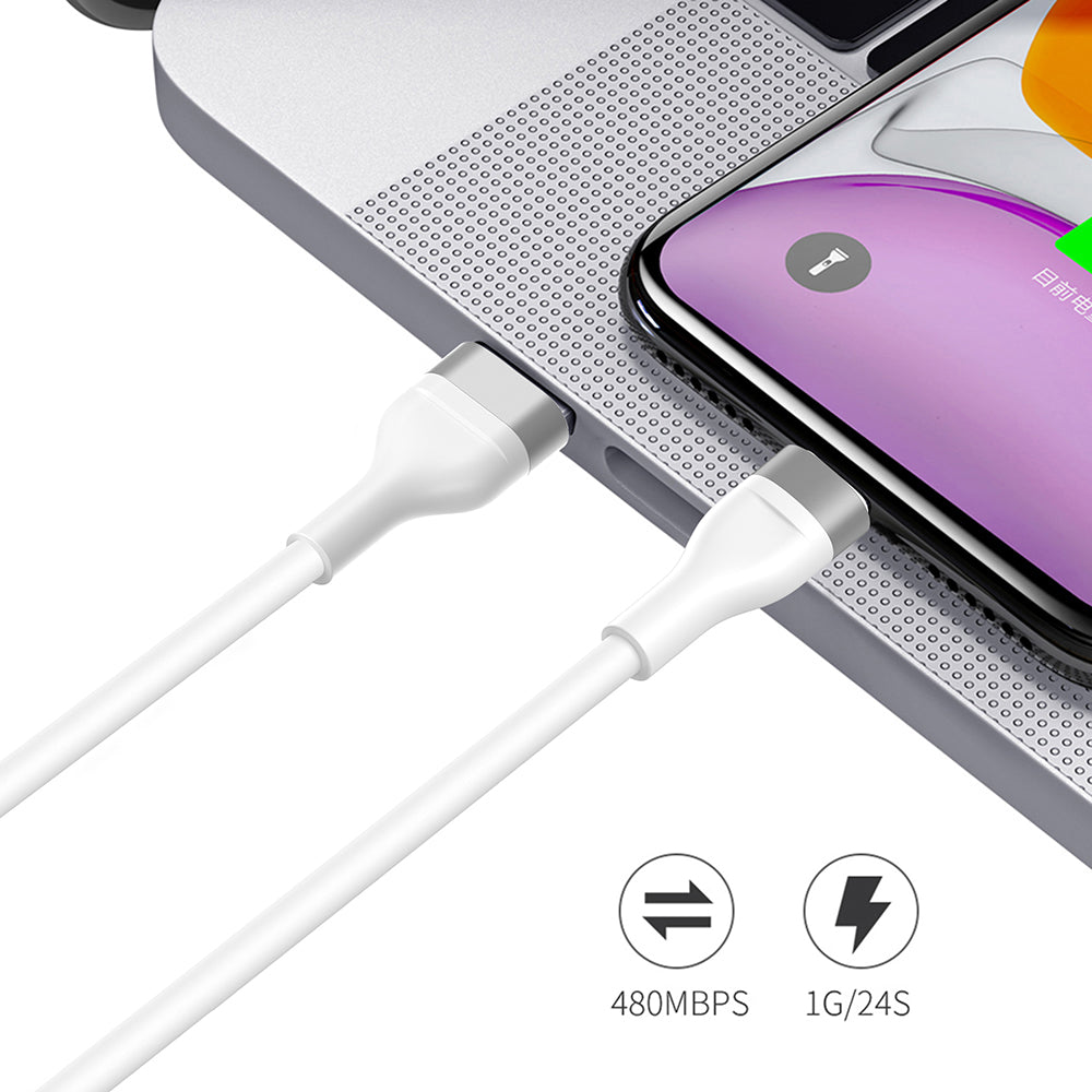 Cablu Date si Incarcare USB-A - USB-C Lito LD02C, 18W, 1.2m, Alb