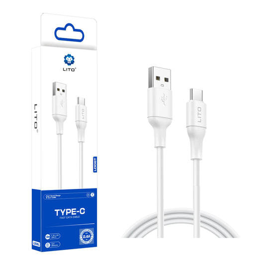 Cablu Date si Incarcare USB-A - USB-C Lito LD06T, 18W, 1m, Alb