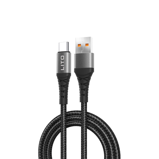Cablu Date si Incarcare USB-A - USB-C Lito LD22T, 18W, 2m, Negru