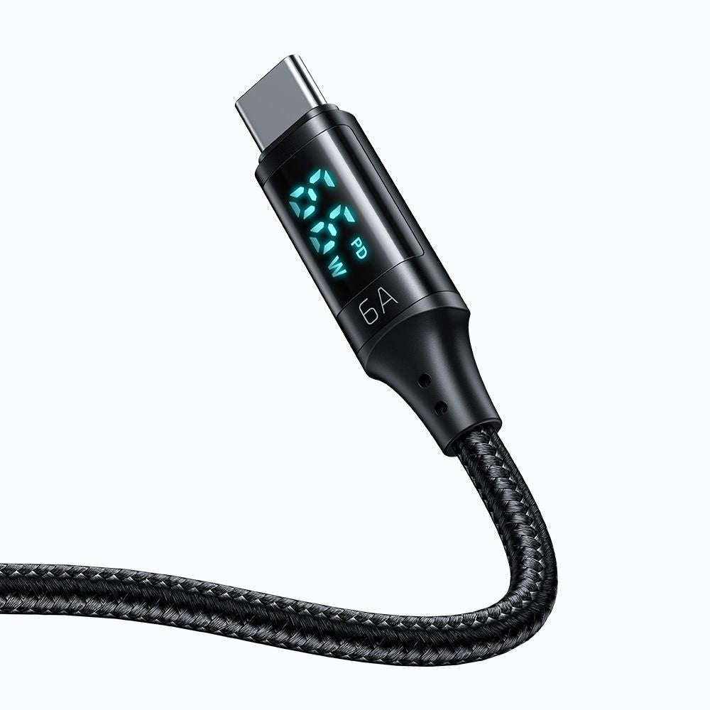 Cablu Date si Incarcare USB-A - USB-C McDodo CA-1080 Display, 66W, 1.2m, Negru
