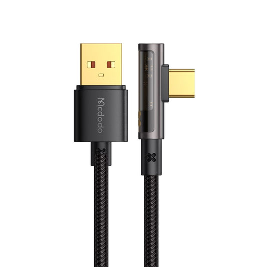 Cablu Date si Incarcare USB-A - USB-C McDodo CA-3380 Angled, 100W, 1.2m, Negru