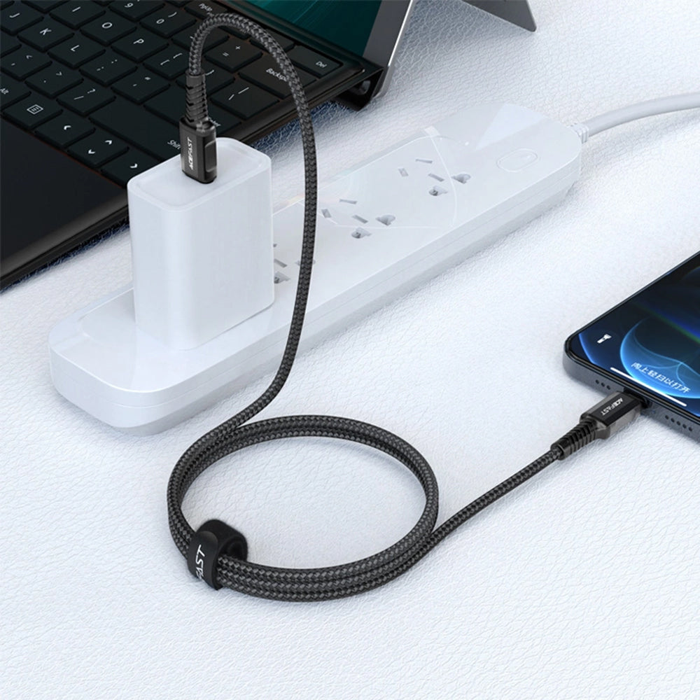 Cablu Date si Incarcare USB-C - Lightning Acefast C1-01, 30W, 1.2m, Negru