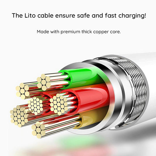 Cablu Date si Incarcare USB-C - Lightning Lito LD03, 60W, 1m, Alb