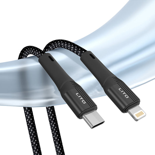 Cablu Date si Incarcare USB-C - Lightning Lito LD14CL, 30W, 1m, Negru