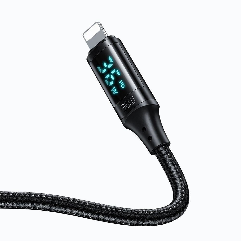 Cablu Date si Incarcare USB-C - Lightning McDodo CA-1030 Display, 36W, 1.2m, Negru