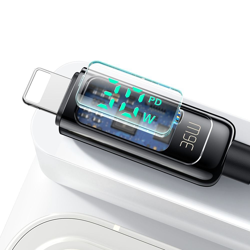 Cablu Date si Incarcare USB-C - Lightning McDodo CA-8810 Display, 36W, 1.2m, Negru
